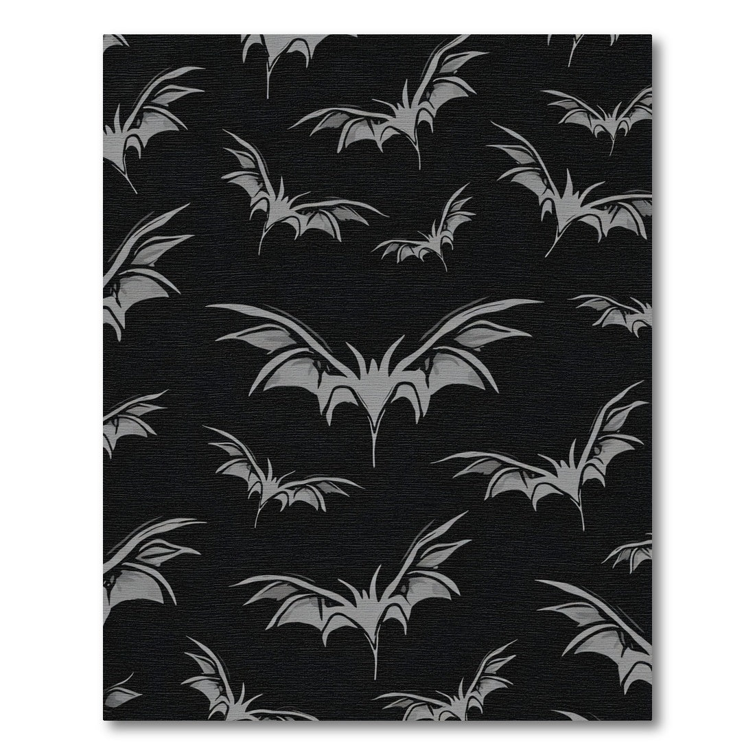 Dark Gray Bat Wings Repeating Rug