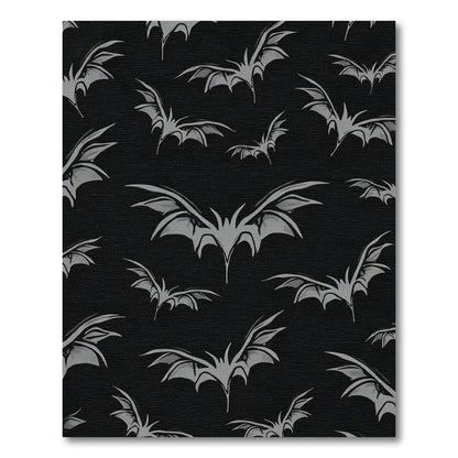 Dark Gray Bat Wings Repeating Rug