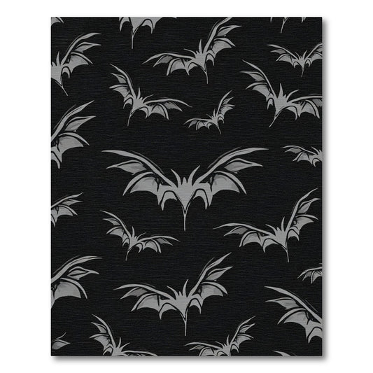 Dark Gray Bat Wings Repeating Rug