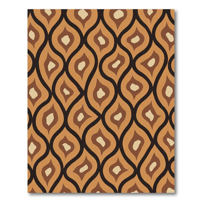 Mid Century Amber Flame Organic Rug
