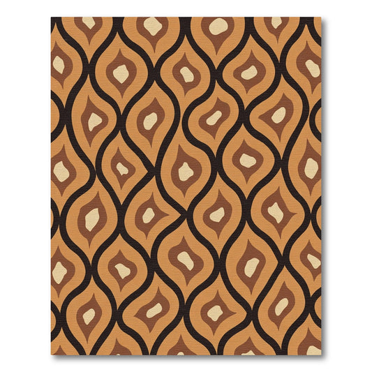 Mid Century Amber Flame Organic Rug