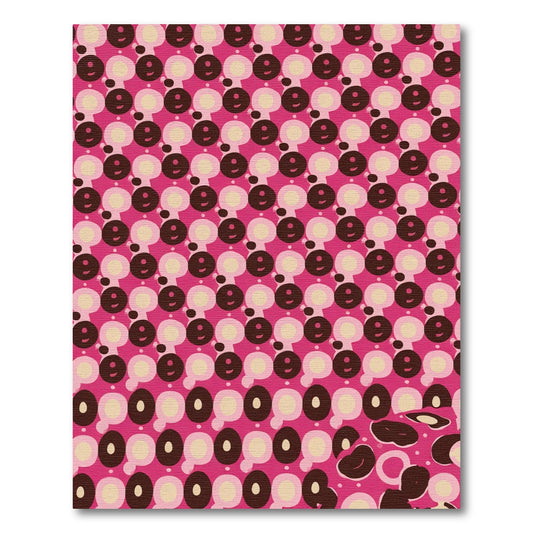 Pink Brown Abstract Circles Rug