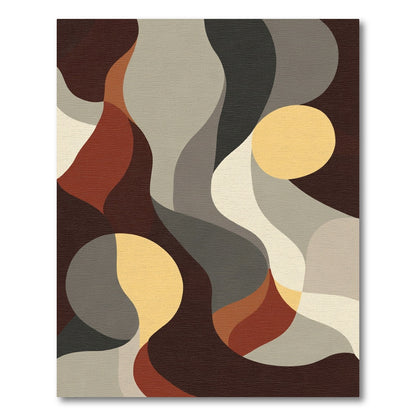 Abstract Earthy Swirl Circles Rug