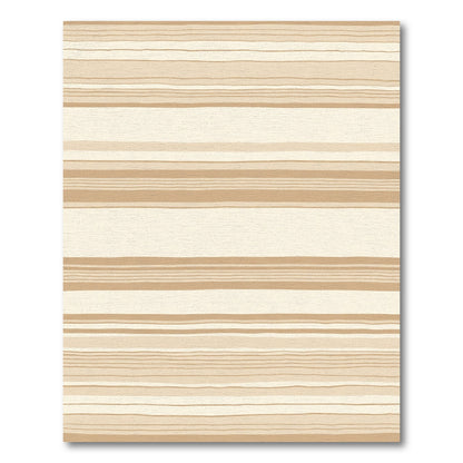 Warm Beige Horizontal Stripe Rug