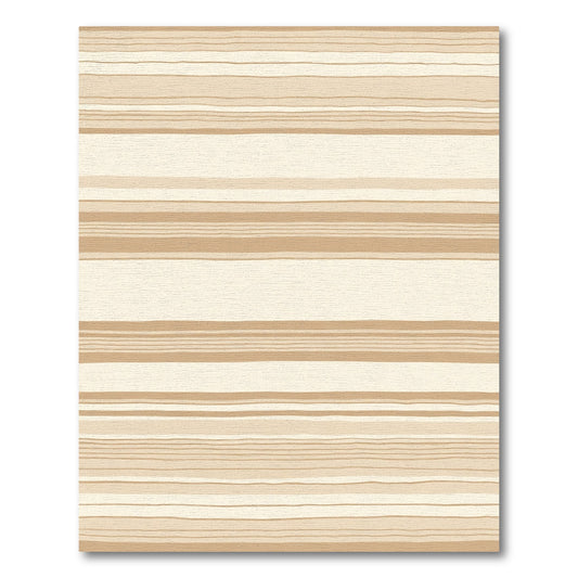 Warm Beige Horizontal Stripe Rug