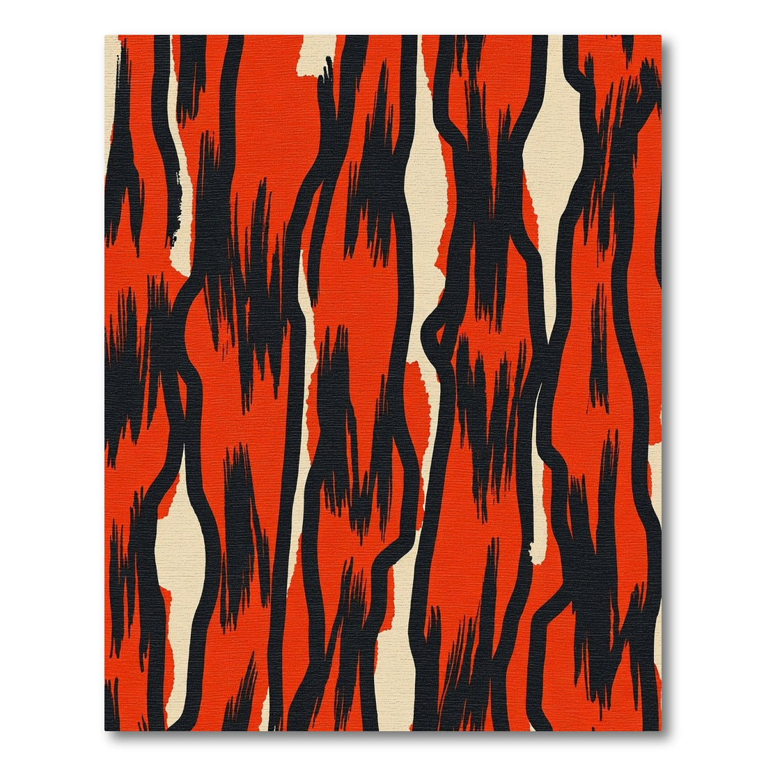 Bold Orange Abstract Stripe Rug