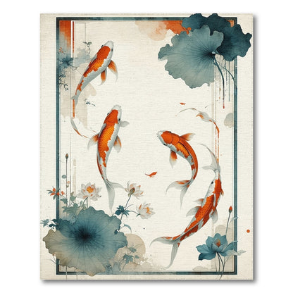 Koi Fish Lotus Area Rug