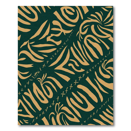 Emerald Golden Abstract Swirl Rug