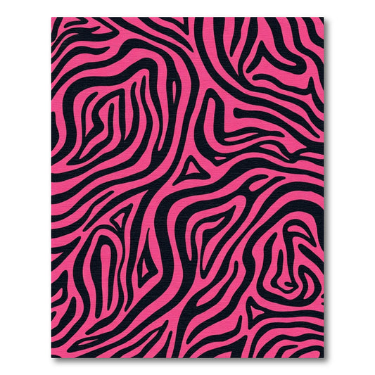 Vibrant Pink Black Animal Stripes Rug