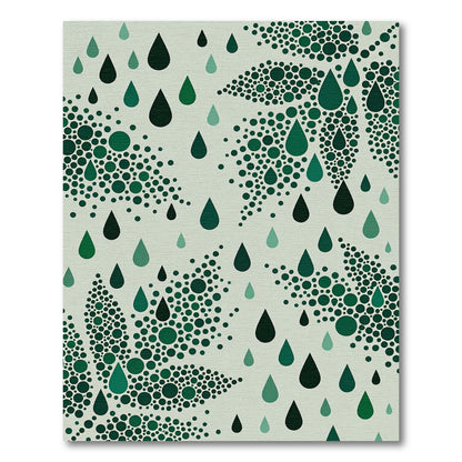 Deep Green Droplets Scattered Composition Rug