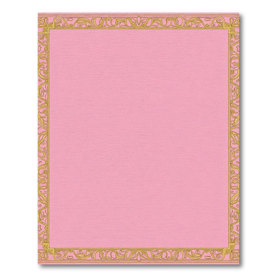 Pink Gold Antique Border Scroll Rug