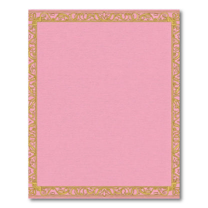 Pink Gold Antique Border Scroll Rug