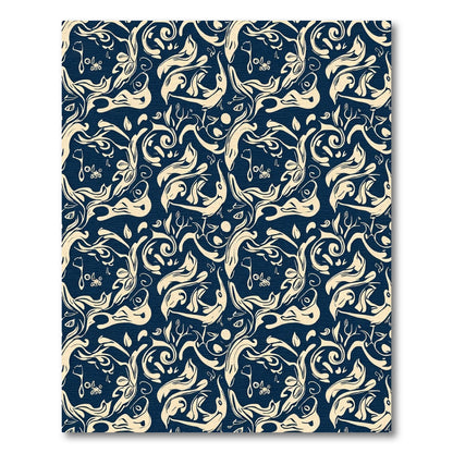 Deep Blue Organic Flow Swirls Rug
