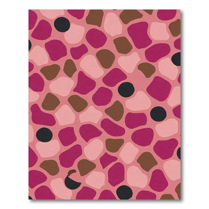 Pink Organic Irregular Shapes Collage Rug