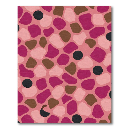Pink Organic Irregular Shapes Collage Rug