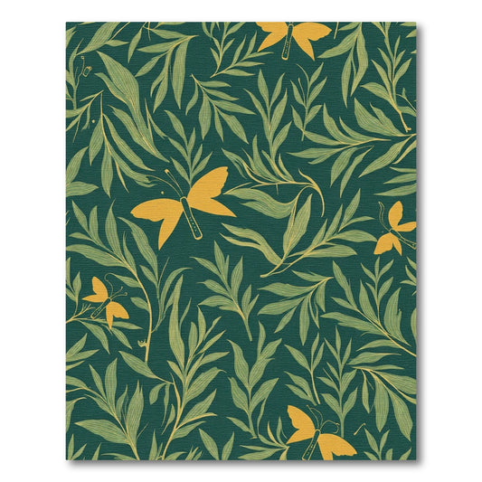 Golden Butterfly Foliage Garden Rug