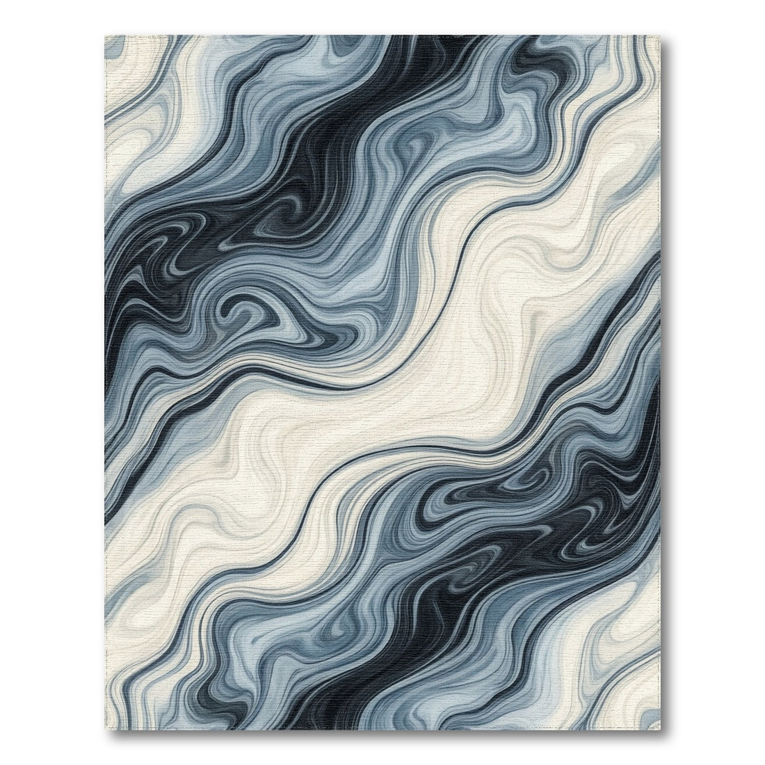 Abstract Area Blue Marble Swirl Abstract Area Rug