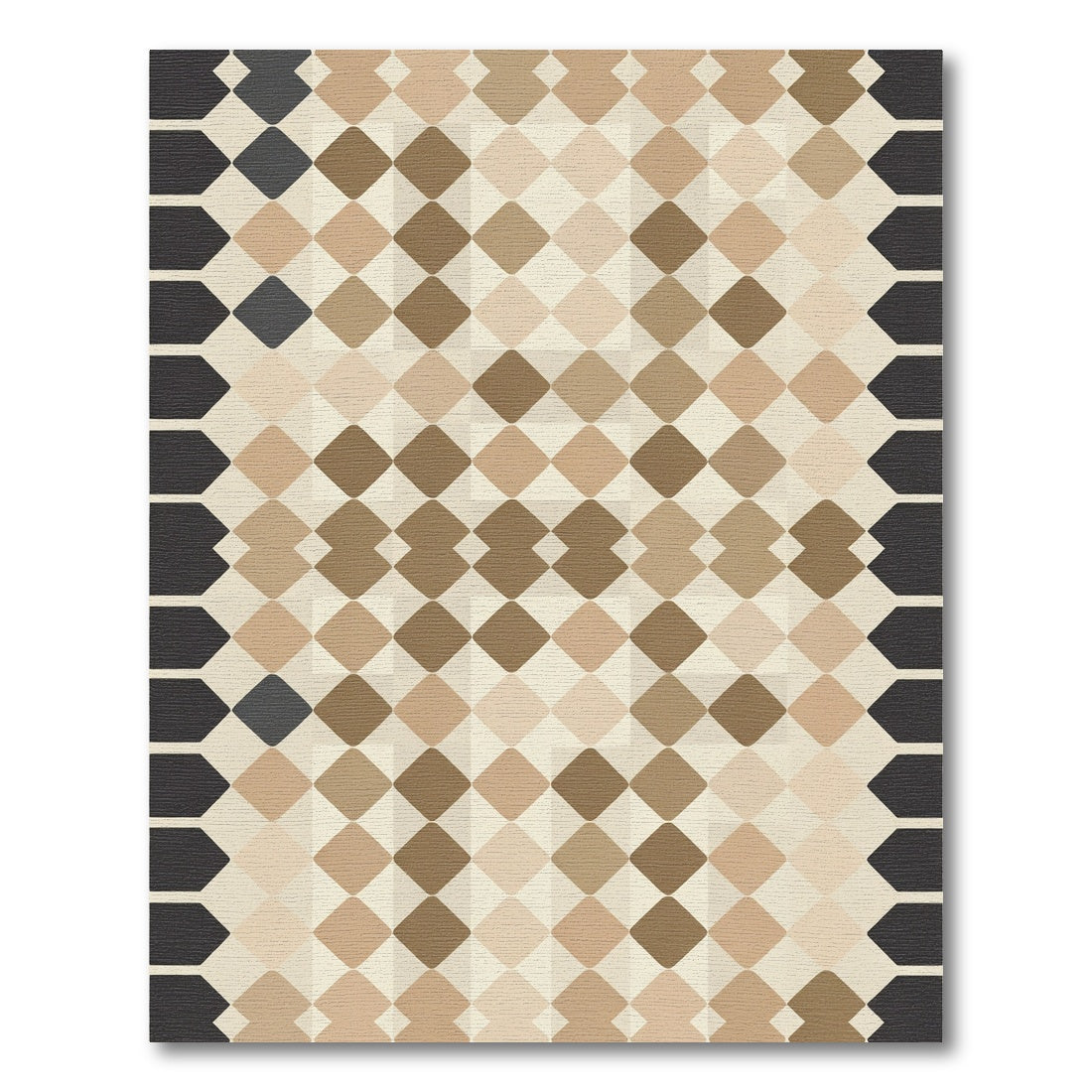 Earthy Tone Diamond Grid Statement Rug