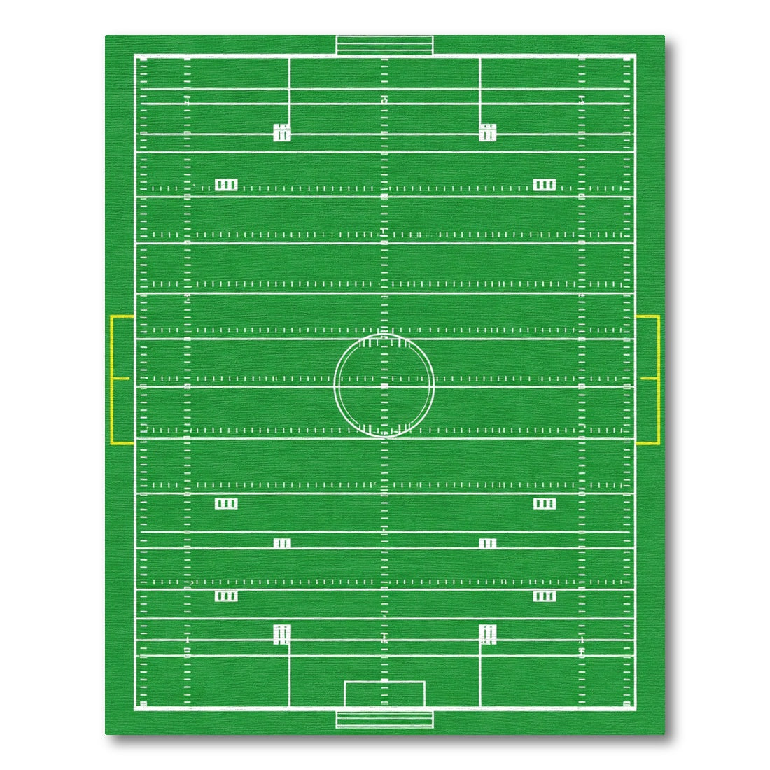 Green Gridiron Field Line FootballRug Rug