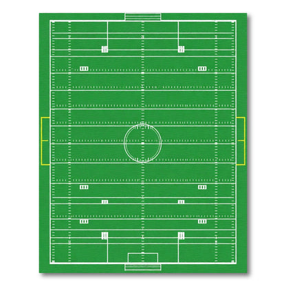 Green Gridiron Field Line FootballRug Rug