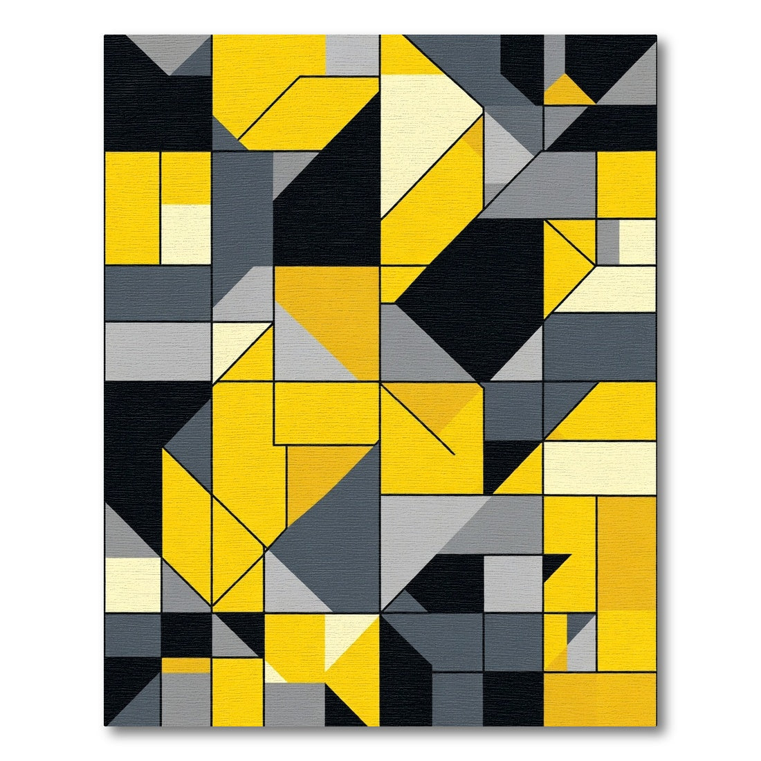 Modern Geometric Yellow Abstract Rug