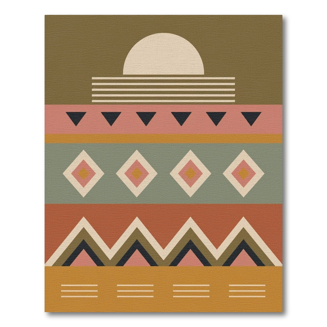 Southwestern Geometric Sun Area Rug