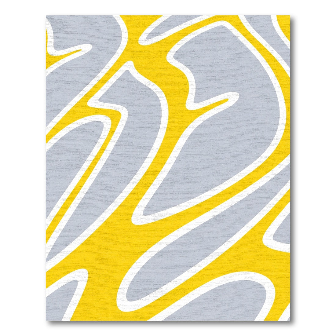 Abstract Yellow Gray Swirl Rug