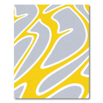 Abstract Yellow Gray Swirl Rug