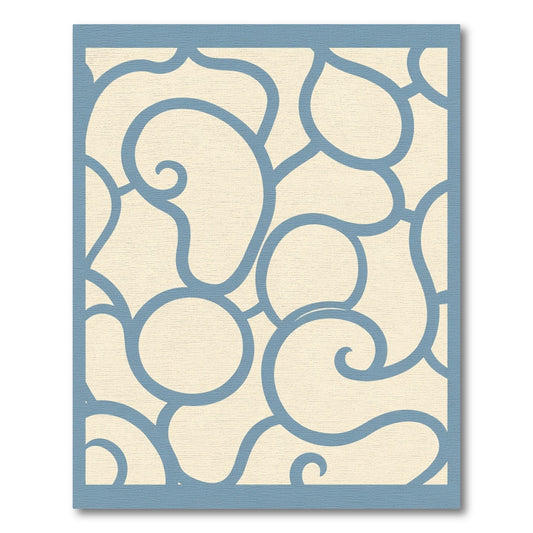 Serene Blue Swirl Organic Shapes Rug