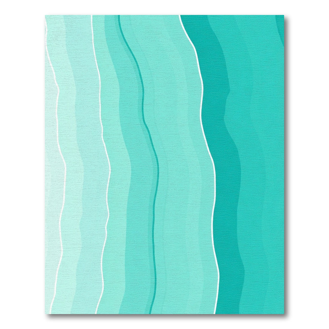 Aqua Gradient Wavy Stripe Area Rug