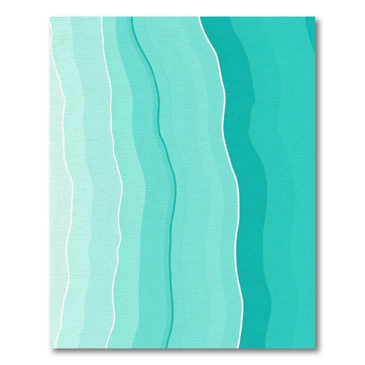 Aqua Gradient Wavy Stripe Area Rug
