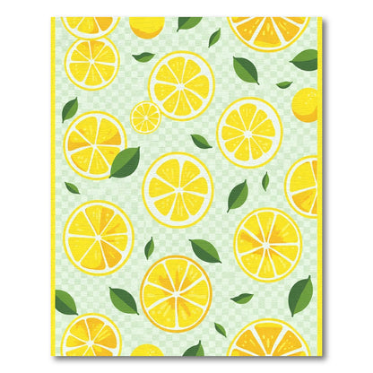 Yellow Citrus Slices Scatter Design Rug