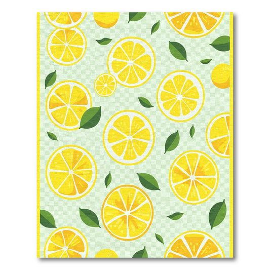 Yellow Citrus Slices Scatter Design Rug