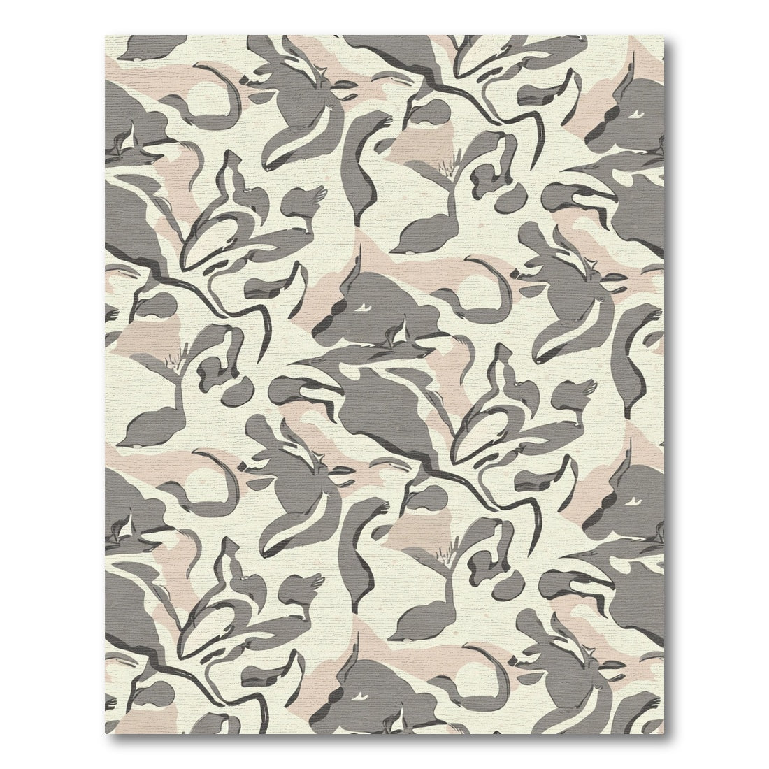 Abstract Gray Blush Camouflage Swirls Rug