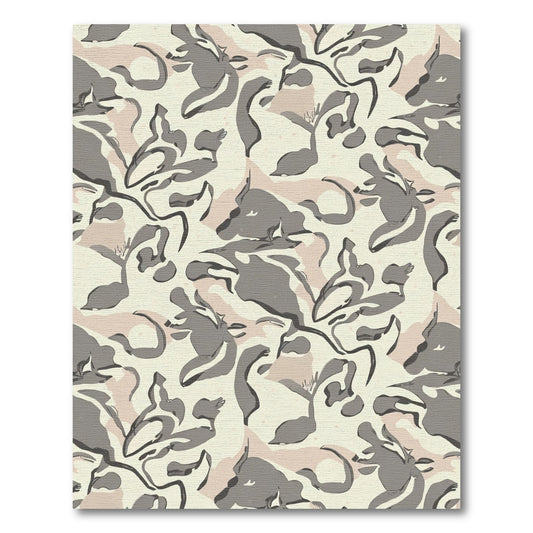 Abstract Gray Blush Camouflage Swirls Rug