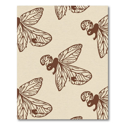 Brown Vintage Insect Wing Pattern Rug