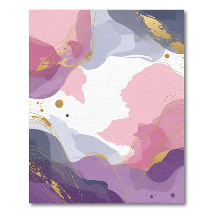 Amethyst Pink Purple Gold Swirl Rug