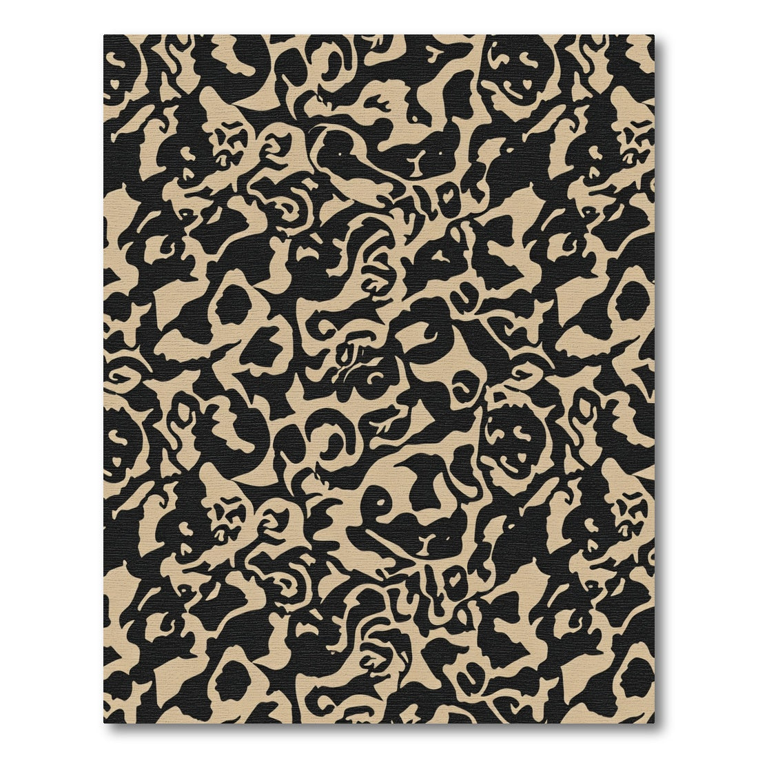 Black Tan Abstract Organic Flow Rug