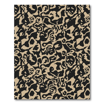 Black Tan Abstract Organic Flow Rug