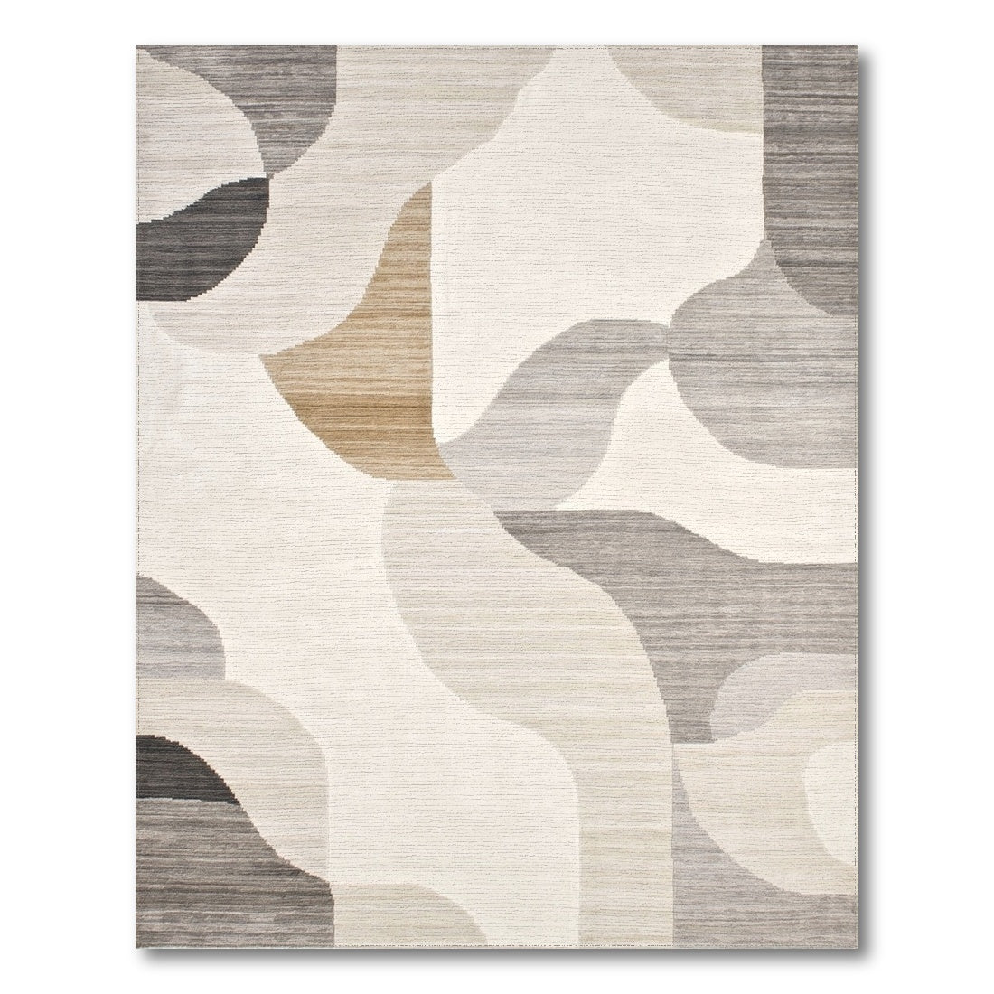 Abstract Area Beige and Neutral Abstract Neutral Wave Area Rug