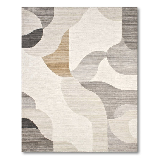 Abstract Area Beige and Neutral Abstract Neutral Wave Area Rug