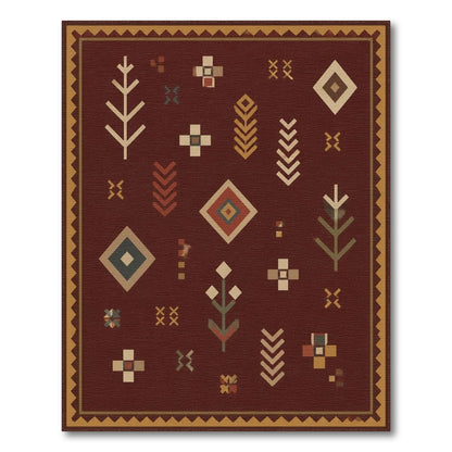 Geometric Southwestern Red Geometric Area Rug