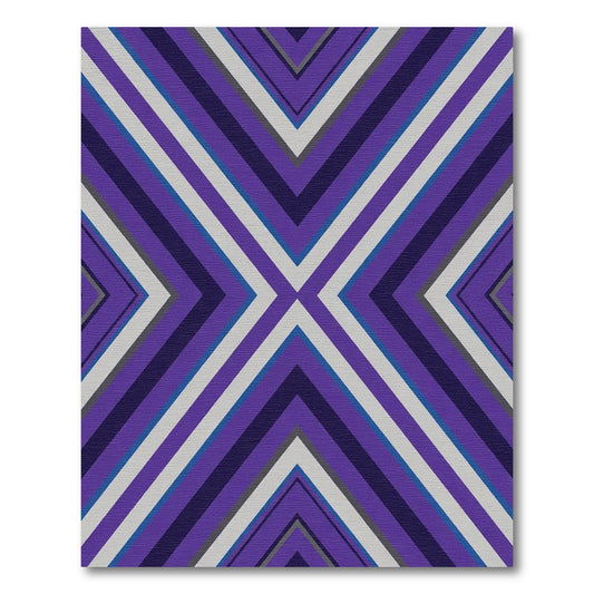 Bold Violet Angled Chevron Rug