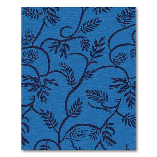 Deep Blue Vine Foliage Rug
