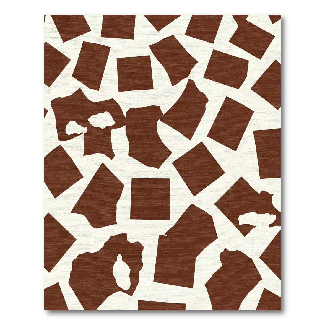 Brown Cream Irregular Shapes Rug