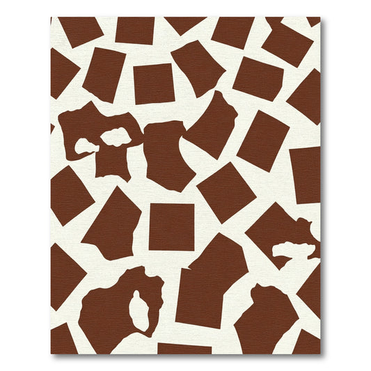 Brown Cream Irregular Shapes Rug