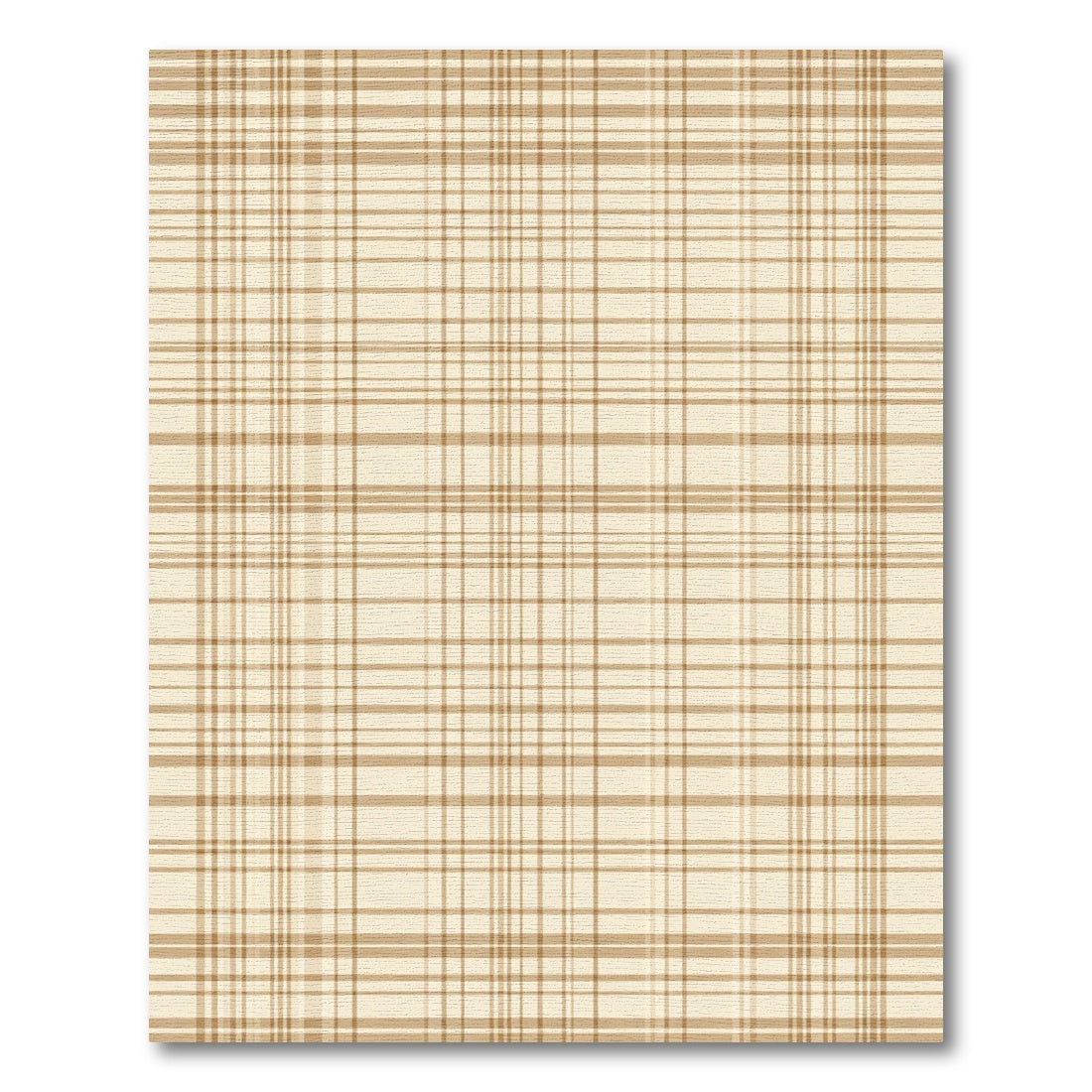 Contemporary Beige Tartan Composed Rug