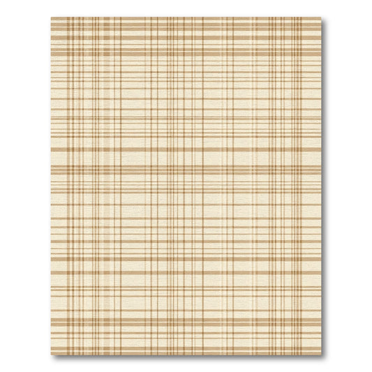 Contemporary Beige Tartan Composed Rug