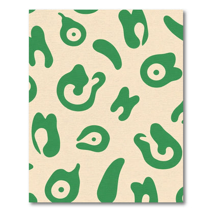 Green Organic Abstract Forms Rug