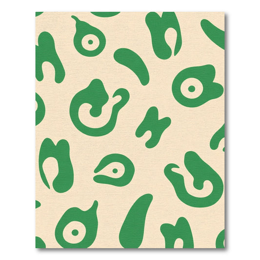 Green Organic Abstract Forms Rug